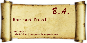 Baricsa Antal névjegykártya